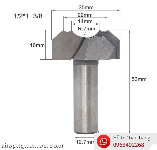 CNC46- mũi chỉ tròn