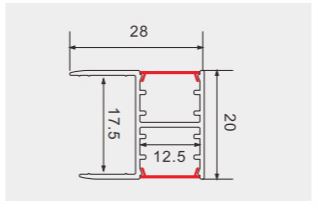 LED21- Thanh nhôm đợt gỗ sáng 2 mặt