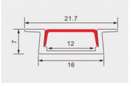 LED16- Thanh nhôm âm 21.7*7